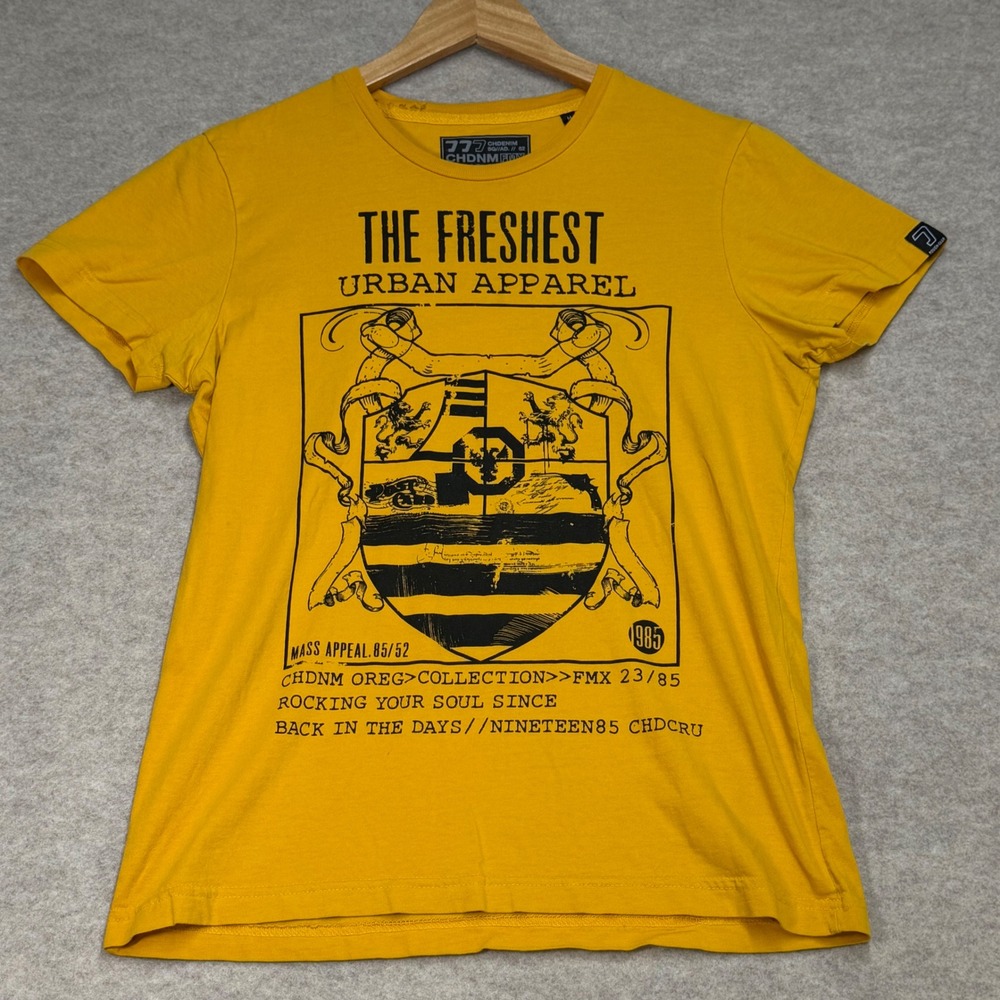Clockhouse CHDNM FMX Roughgear Mens Yellow Graphic Urban Apparel T-Shirt